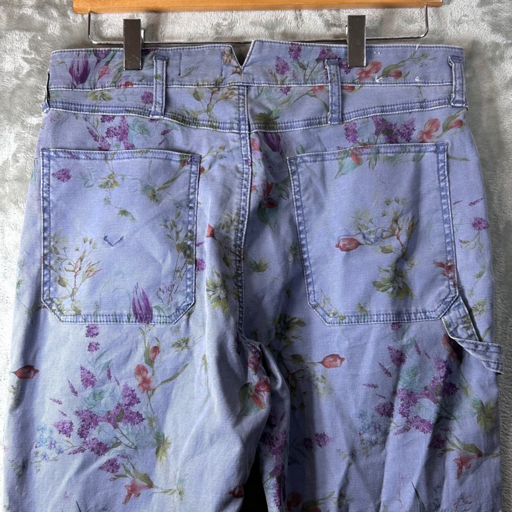 Hudson Women's Purple Floral Carpenter Ankle Jeans Size 29 Cropped Flower Denim - Picture 5 of 13